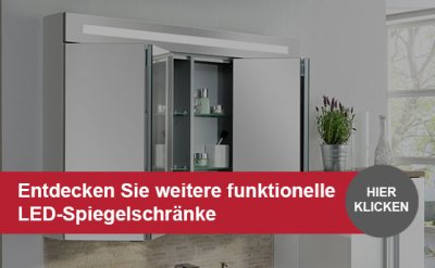 Fackelmann grauer Steckdose & Spiegelschrank mit | LED MM-ComSale Beleuchtung