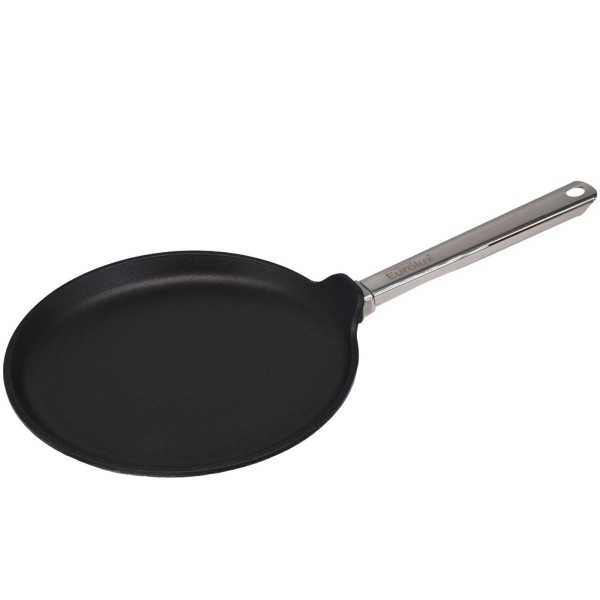 Eurolux große Crêpes-Pfanne 28 cm Induktion Aluguss beschichet mit Edelstahlstiel - Art.-Nr. EU328-C-3-ES