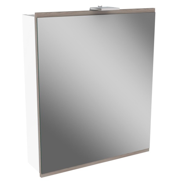 Fackelmann 1-türiger LED Spiegelschrank 60 cm Lima weiß/braun