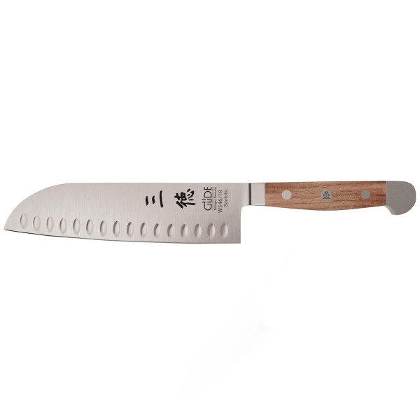 Güde großes Santoku Messer mit 18 cm Kullenschliff-Klinge geschmiedet & edlem Walnussholzgriff - Art.-Nr. W546-18