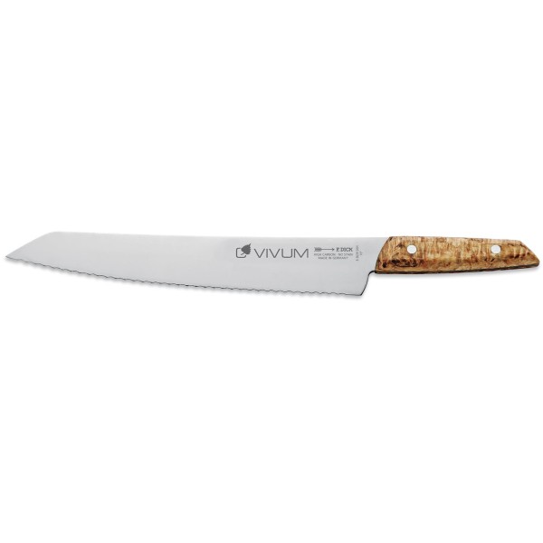 Dick VIVUM Brotmesser 26 cm mit edlem Birkenholzgriff & Design-Wellenschliffklinge - Art.-Nr. 83639262H