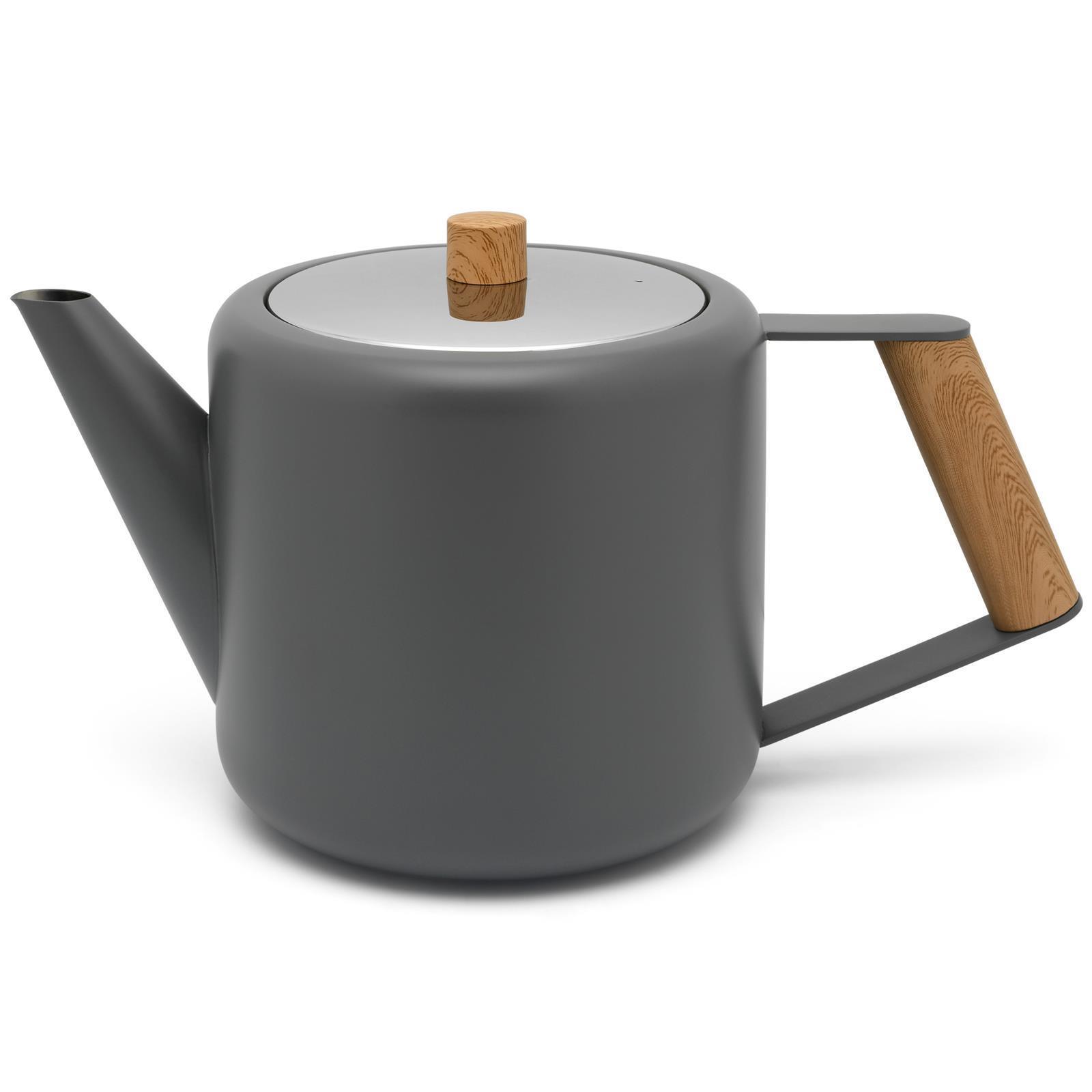 | Liter Edelstahl & graue Teekanne doppelwandige MM-ComSale Zubehör 1.1 Bredemeijer