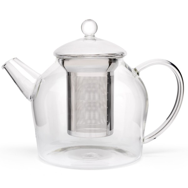 Bredemeijer große Teekanne aus Glas MM-ComSale 1.2 Liter mit Edelstahl-Siebeinsatz 