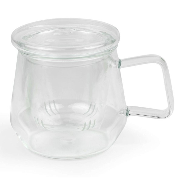 Bredemeijer Teeglas 350 ml mit Teefilter & Glasdeckel für 1 Tasse losen Tee