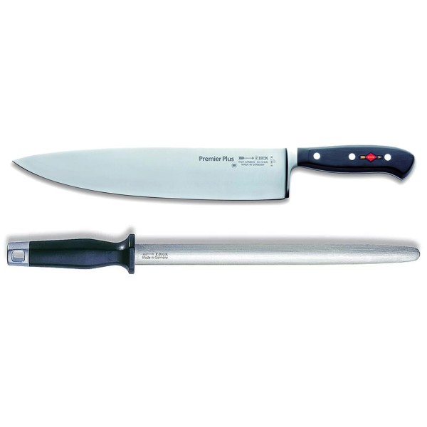 Dick Premier Plus Kochmesser 30 cm & ovaler Standard Wetzstahl 30 cm