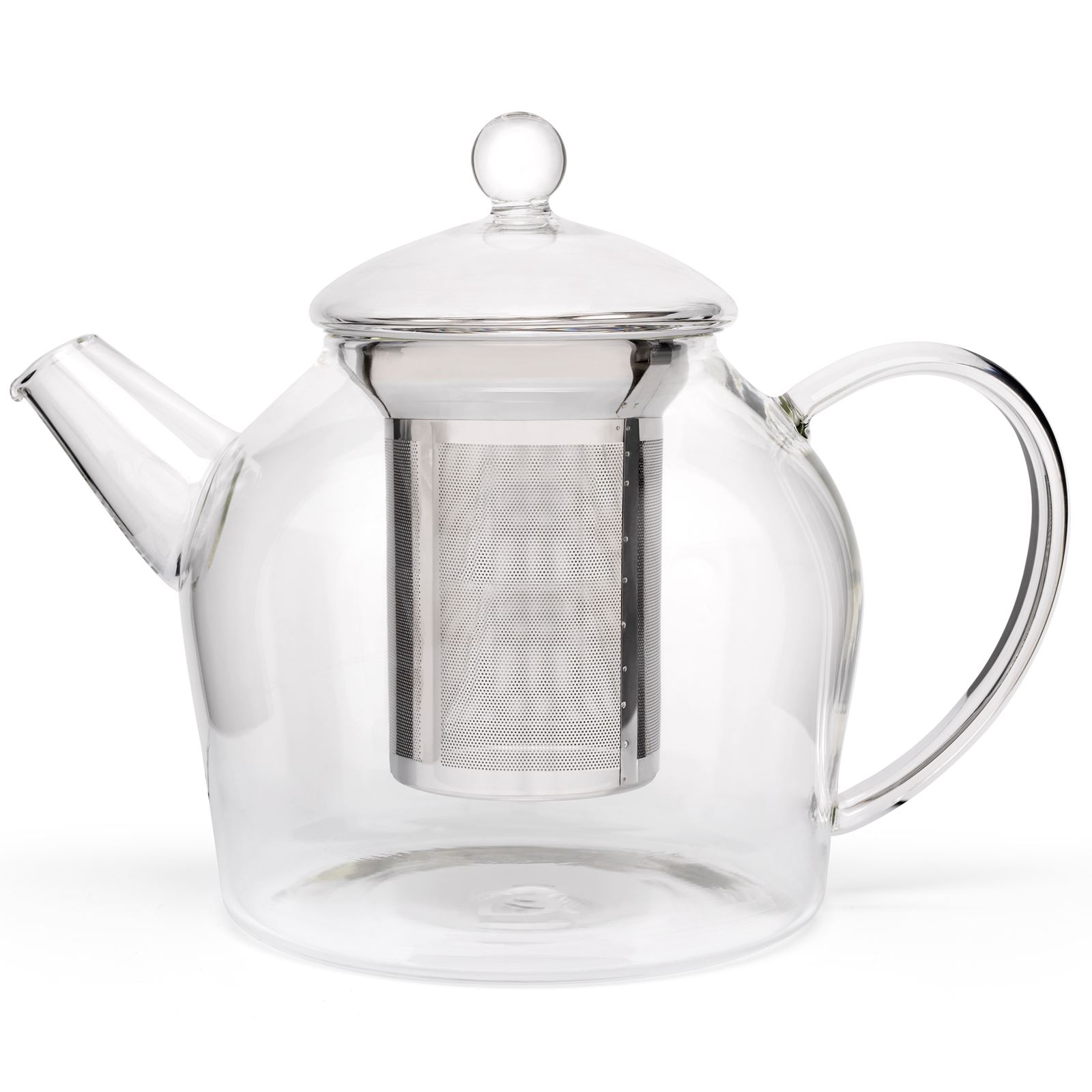 Bredemeijer große Teekanne aus Glas Liter Edelstahl-Siebeinsatz | MM-ComSale mit 1.2
